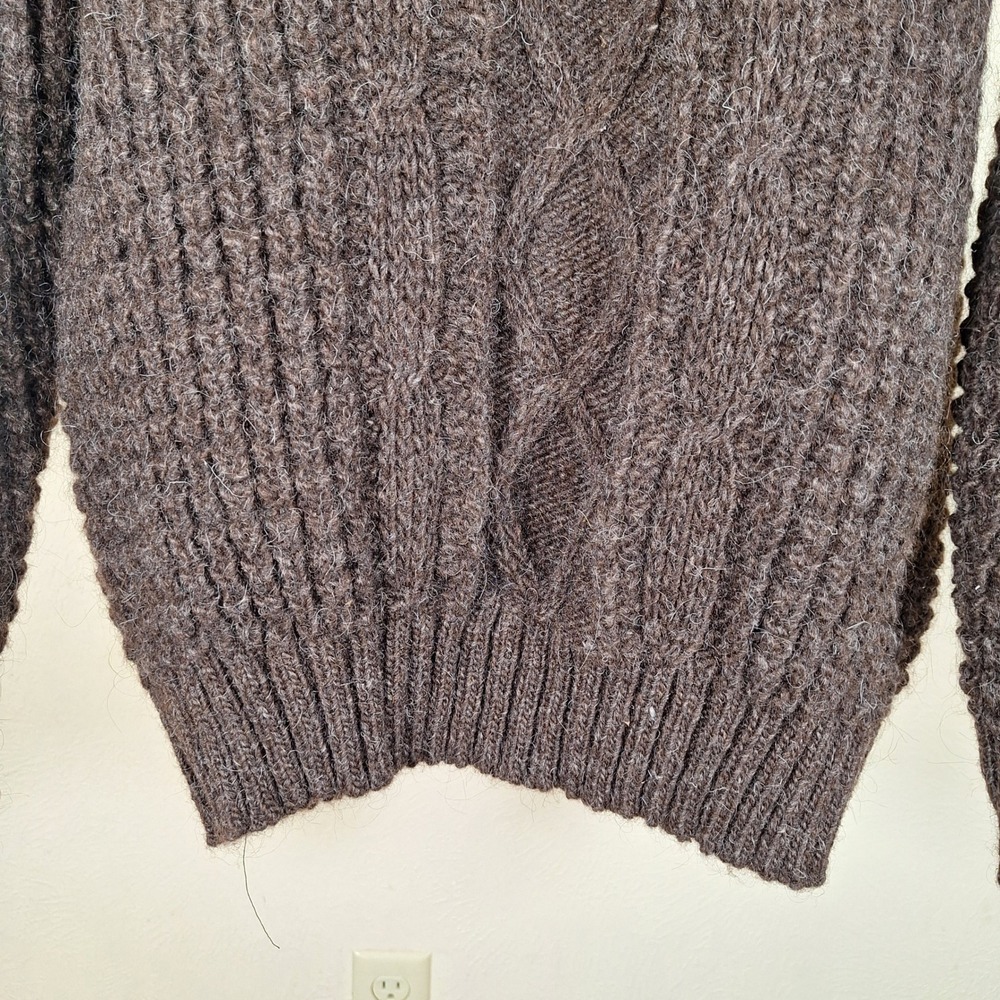 Orvis Vtg Wool Fisherman Sweater Diamond Cable Knit Ultra Heavy Chunky XL - Picture 4 of 7